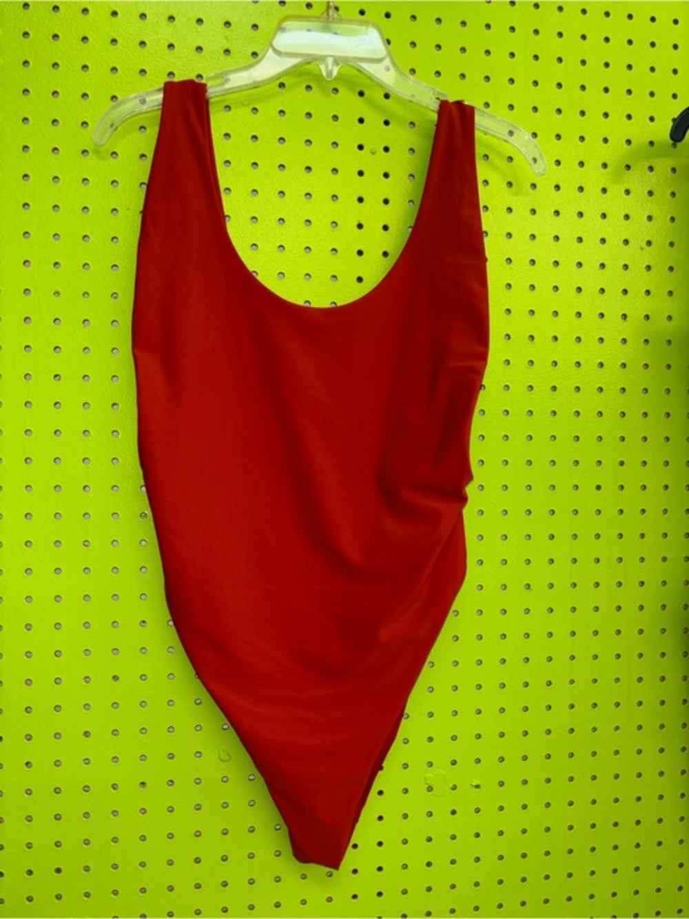 aerie Red Scoop Neck One-Piece Bodysuit